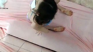 Korean camgirl tease in bright bikini