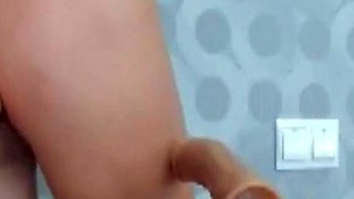 Fucking Machine Pleasures Her Cunt and Anal, Squirting Hard
