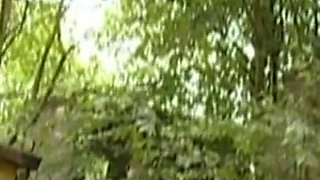 Guy in latex dress humiliated in the garden