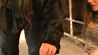 Humiliating candle in pussy