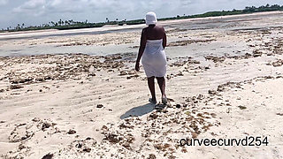 Flashing Twerking at a Beach in Africa