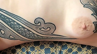 Threesome Libertine in My Bed My 2 Lovers Fuck My Pussy Chain on, Double Penetration Vaginal Creampie and Facial