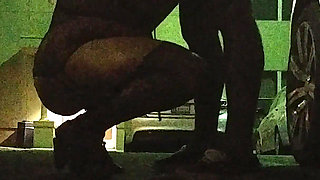 Thick BBW Wife in Lingerie in Public Hotel Parking Lot! Badblondiemonroe