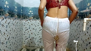 Indian Stepmom Bathing in Open White Legis Make Me Feel Better