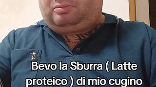 The master drinks the sburra, but it's not cum