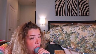 Baby Blue Showcases A Rainbow Mesh Fuck Machine With Dildo