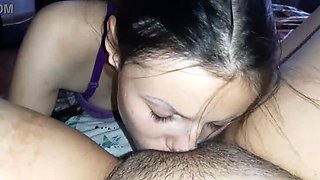 Lesbian Illusion: Girl Orgasms from Stranger's Kiss on Hairy Pussy - POV