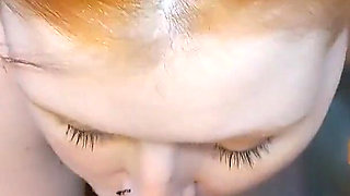 Double Facial for Innocent Redhead