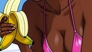 Beach Slutty: Sexy African Girl Enjoys Life on a Paradise Beach and Unexpectedly Meets a Lustful White Guy