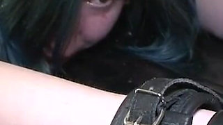 Threesome humiliating wax-play