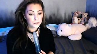 Webcam Girl Plays with Dildo Deep in Her Throat