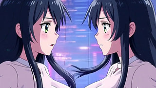 Time Travel Temptation Curious Anime Girl Fucks Her Hot Future Self Passionate 3D Hentai