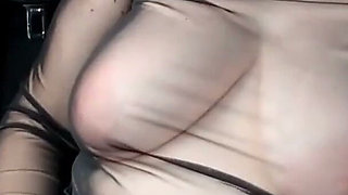 MILF Teasing Drivers of Oncoming Cars with Naked Pussy