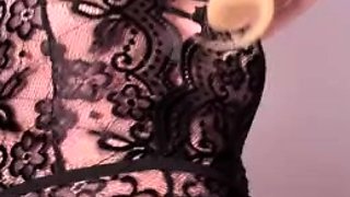 Sandra Lamp Dildo Anal Riding In Sexy Lingerie