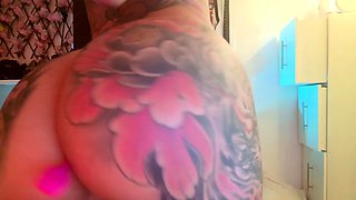 Chubby mature brunette uses toys to masturbate