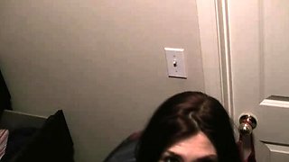Solo brunette masturbation and striptease