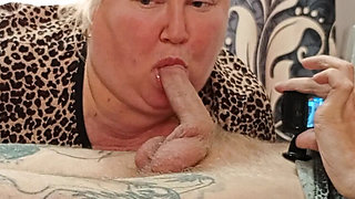 Mature BBW Mom Deep Throat Blowjob and Swallowed Cum
