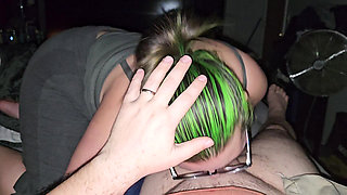 Green Haired Wife Sucks and Fucks