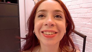 Fiery sweetheart gets a hard pounding and gets her face covered in cum