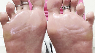 Oiled Mixed Ebony Soles Tease French Pedi JOI
