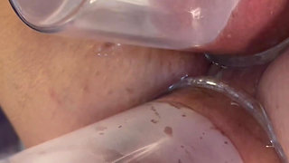 Extreme Close up Double Vacuum Pumping Ass and Pussy