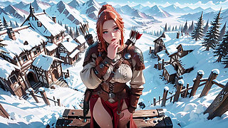 Forbidden Leather Armor Seduction in Medieval Village. Cold Queen Unzips Her Gear & Goes Wild!