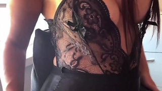My slut wife is showing everyone her big tits.