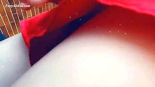 Amateur Home Video: Petite Teen Stepsister Fingering Her Tight Pussy to Orgasm While Masturbating Under Shorts