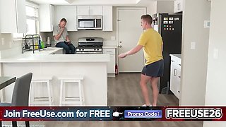 screw the pie, fuck me!": stepmom catches her sonnie in a desperate kitchen activity with a dessert