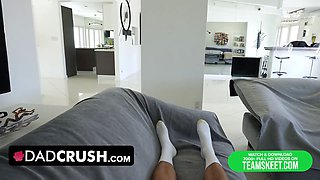 Filthy stepdad bangs his lezzie stepdaughter and her insane blonda gf - dadcrush