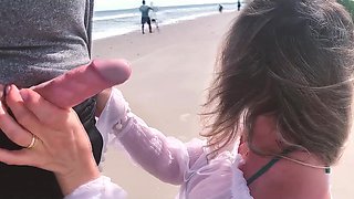 Sexy Busty MILF Flashes Her Charms To Seduce a Stranger & Then Lets Him Sodomize Her On the Beach