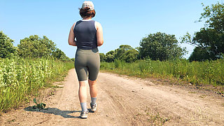 118. Let's Go for a Walk in the Fresh Air? Follow Me and Jerk off to My Butt in Shorts, My Legs and My Nipples.