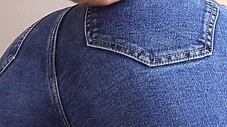 Ripped Jeans and Cum on Her Butt