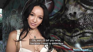 Public Agent featuring Asia Vargas's blowjob clip