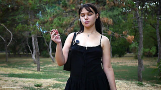 Smoking 120mm Cigarette Outdoors