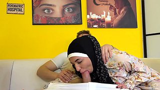 The doctor needs to taste a hairy Arab pussy