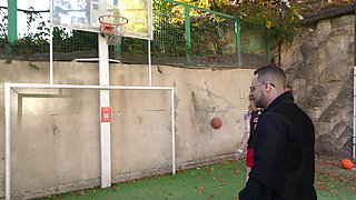 Street basketball slowly turned into hot sex on the street