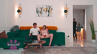 Husband Catches Hot Roommate With Older Man And Joins In FMM
