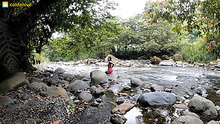 Foreigner Fucks Me in a River Made Me Suck Guebo and I Loved His Cum Colombian Sex