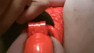Sissy Sandra-Kim has sissygasm through dildo and vibrator