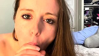 Sensual blowjob & footjob before fucking and begging for