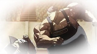 Thrilling animated showdown with fierce passion in a public arena