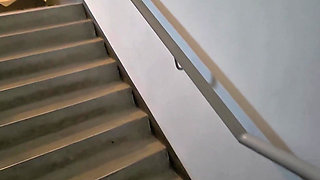 Shy Girl Gets Convinced in Elevator to Swallow a Stranger's Cum