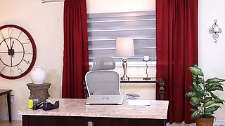 Gray Haired Sally D Angelo Gets Pounded on Yellow Couch