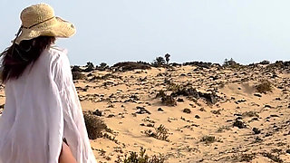 My Big Thai Tits Tremble in the Salty Wind, Hard Nipples Exposed at the Naked Beach