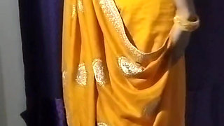 Hot Wife Yellow Shari Solo