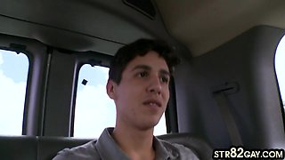 Amateur deceived str8 twink barebacks gay in pickup bus