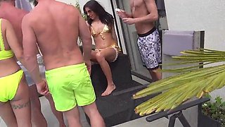 Group stepfamily fuck scene with steamy bitches who cum