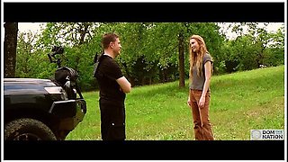 Beautiful Bondage Virgin Gets Tied Up And Face Fucked In A Texas Orchard