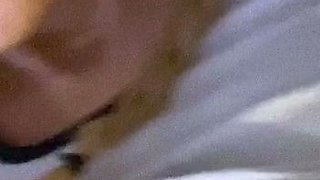 Tattood shemale tranny plays with ass during masturbation
